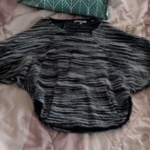 Bella Luxx Black and Gray Knit Poncho